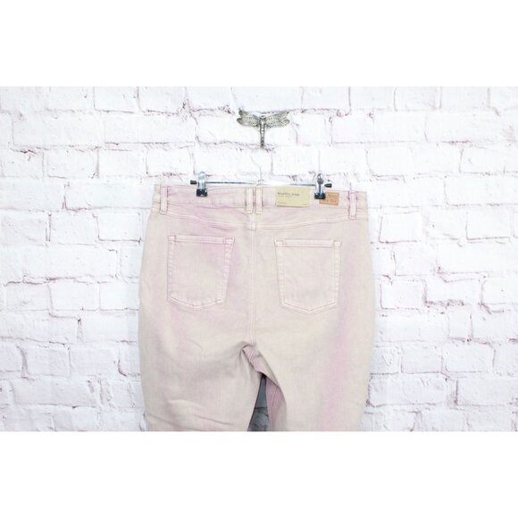 LL Bean BeanFlex Jeans High Rise Slim Leg Ankle Stretch Rose Shadow 18 - Picture 4 of 13